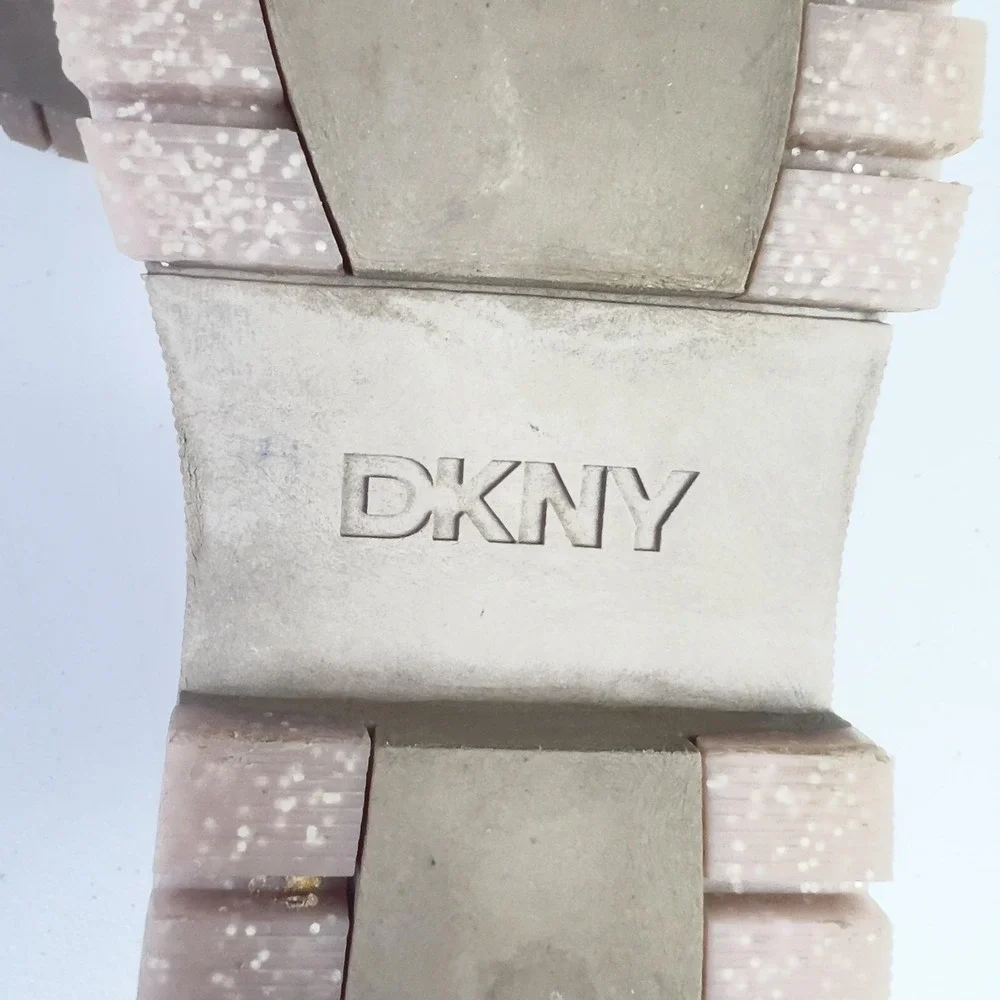DKNY Boots Kids Size 3 Brown Biker Ankle Double Buckle Zip Lug Sole DKN1301-2
